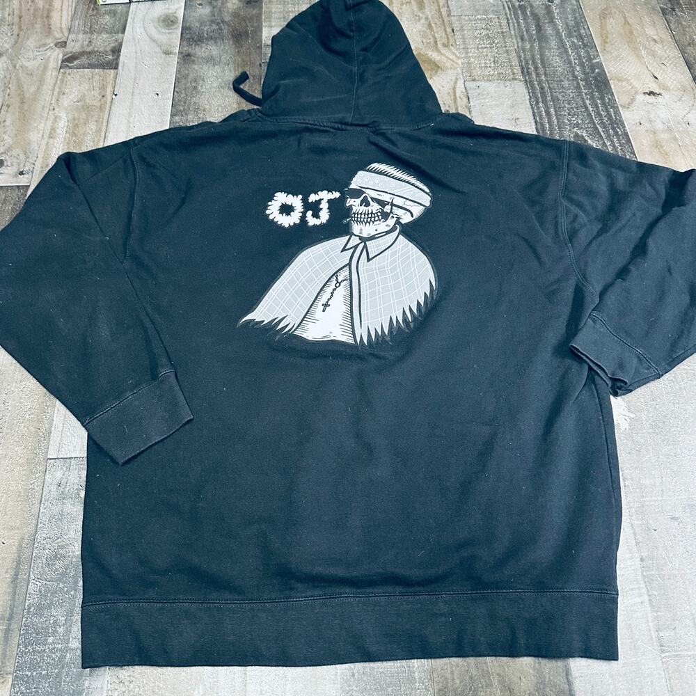 NHS‎ Hoodie Mens Pullover OJ Logo Black Skating Skateboarding Size 2XL